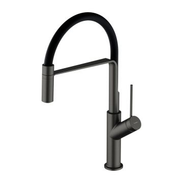 Omnires Vita baterie bucătărie pe picior brushed graphite / matt black