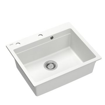 Statie de lucru incastrata Quadron Kurt 110 alb - inox 59.5x50 cm