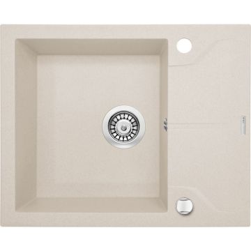 Chiuveta bucatarie compozit cu picurator bej mat 59 cm Deante Andante
