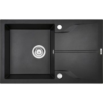 Chiuveta bucatarie compozit cu picurator grafit metalic 78 cm Deante Andante