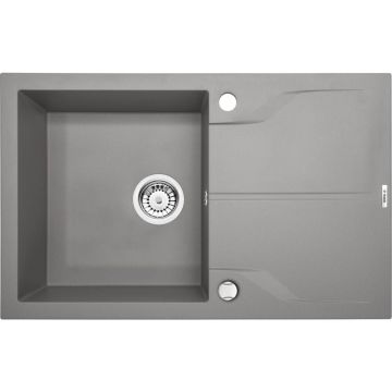 Chiuveta bucatarie compozit cu picurator gri mat 78 cm Deante Andante