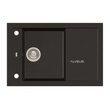 Chiuveta bucatarie compozit cu picurator negru carbon Alveus Formic 30