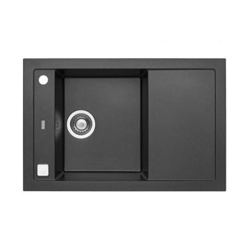 Chiuveta bucatarie compozit cu picurator negru metalizat Alveus Formic 30