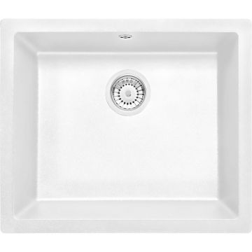 Chiuveta bucatarie compozit sub blat alb mat 55 cm Deante Corda