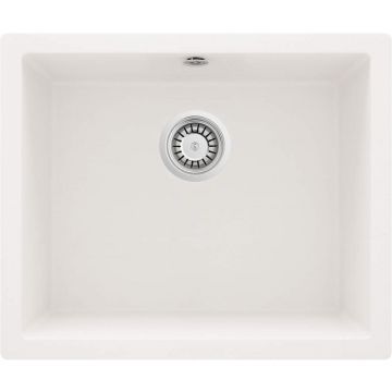 Chiuveta bucatarie compozit sub blat alba Deante Corda Flush