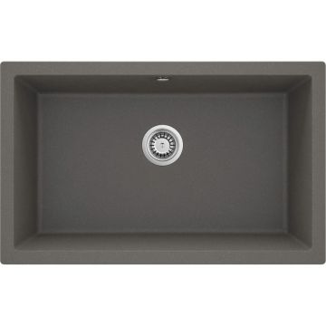 Chiuveta bucatarie compozit sub blat antracit metalic 80 cm Deante Corda