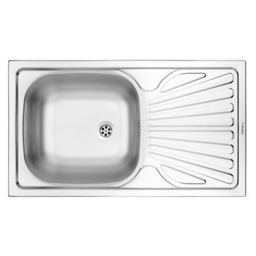 Chiuveta bucatarie cu picurator crom satin Deante Techno 311