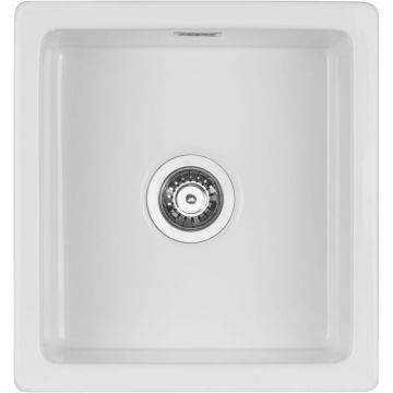 Chiuveta bucatarie din ceramica, culoare alb lucios, Deante Sabor
