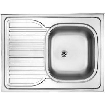 Chiuveta bucatarie inox cu picurator crom satin, cuva dreapta, Deante Tango