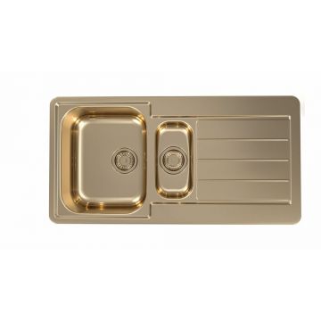 Chiuveta bucatarie inox doua cuve culoare bronz, Alveus Monarch Line 10