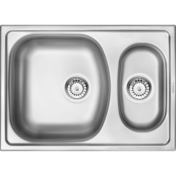 Chiuveta bucatatarie inox doua cuve crom satin Deante Xylo 503