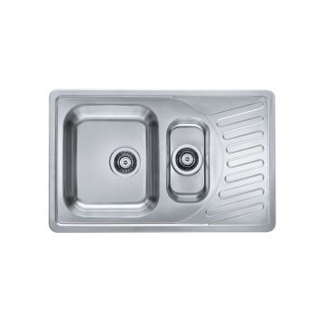 Chiuveta de bucatarie inox doua cuve, crom satin, Alveus Elegant 110