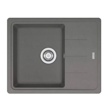 Chiuveta bucatarie compozit Franke Basis 1 cuva cu picurator 62x50 cm reversibila finisaj Stone Grey mat