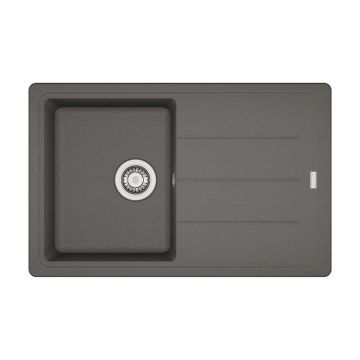 Chiuveta bucatarie compozit Franke Basis 1 cuva cu picurator 78x50 cm reversibila finisaj Stone Grey mat