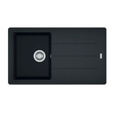 Chiuveta bucatarie compozit Franke Basis 1 cuva cu picurator 86x50 cm reversibila finisaj negru mat