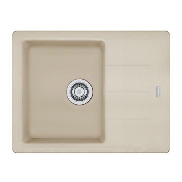 Chiuveta bucatarie compozit Franke Basis Avena 1 cuva cu picurator 62x50 cm reversibila finisaj bej mat