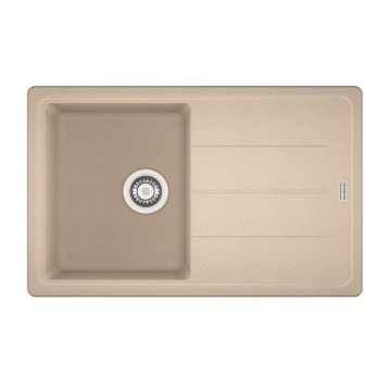 Chiuveta bucatarie compozit Franke Basis Avena 1 cuva cu picurator 78x50 cm reversibila finisaj bej mat