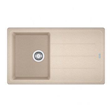 Chiuveta bucatarie compozit Franke Basis Avena 1 cuva cu picurator 86x50 cm reversibila finisaj bej mat