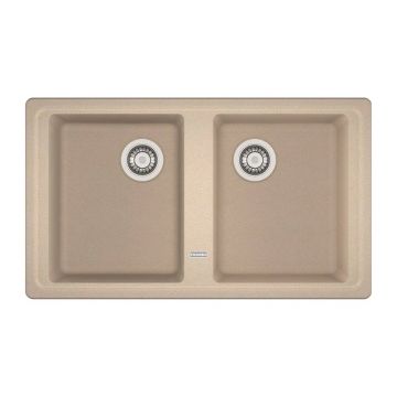 Chiuveta bucatarie compozit Franke Basis Avena 2 cuve fara picurator 86x50 cm finisaj bej mat