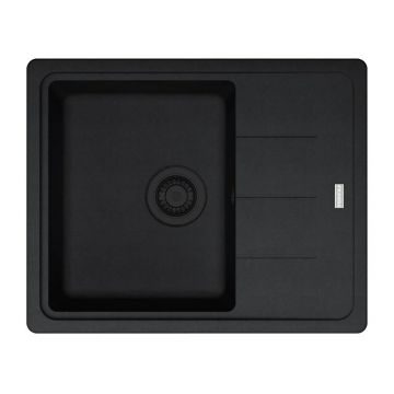 Chiuveta bucatarie compozit Franke Basis VN 1 cuva cu picurator 62x50 cm reversibila finisaj negru mat