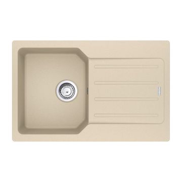 Chiuveta bucatarie compozit Franke City Avena 1 cuva cu picurator 78x50 cm reversibila finisaj bej mat