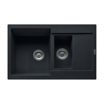 Chiuveta bucatarie compozit Franke Maris 1 cuva 1/2 cu picurator 78x50 cm reversibila finisaj negru mat