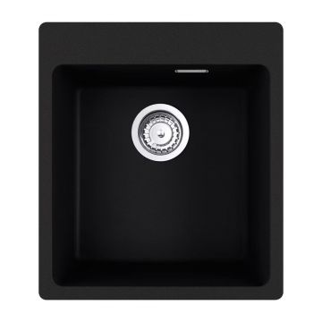 Chiuveta bucatarie compozit Franke Maris 44x50 cm cu 1 cuva finisaj negru mat