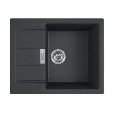 Chiuveta bucatarie compozit Franke Sirius 1 cuva cu picurator 62x50 cm tectonite finisaj negru mat
