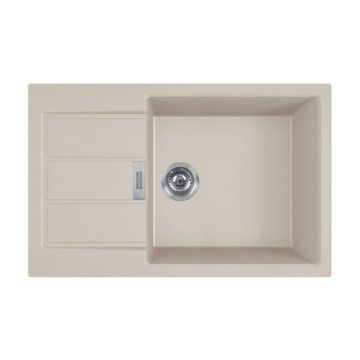 Chiuveta bucatarie compozit Franke Sirius Avena 1 cuva cu picurator 78x50 cm tectonite finisaj bej mat
