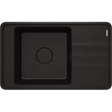 Chiuveta bucatarie din granit, dreptunghiulara, cu picurator, 82x50x22.9 cm, negru, Deante Momi