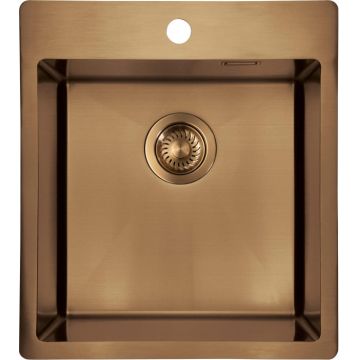Chiuveta bucatarie din inox, bronz, 45x50.5 cm, Deante Olfato Precious