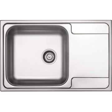 Chiuveta bucatarie din inox, cu picurator, 79x50 cm, otel, Deante Soul