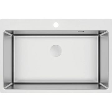 Chiuveta bucatarie din inox, otel,  76x50.5x20.3 cm, Deante Olfato