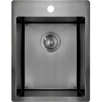 Chiuveta bucatarie din inox, titan, 50.5x39 cm, Deante Olfato Precious