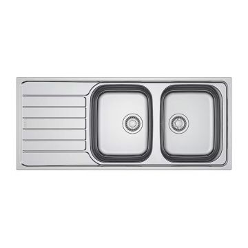 Chiuveta bucatarie inox Franke Spark 116x50 cm cu 2 cuve si picurator stanga finisaj lucios