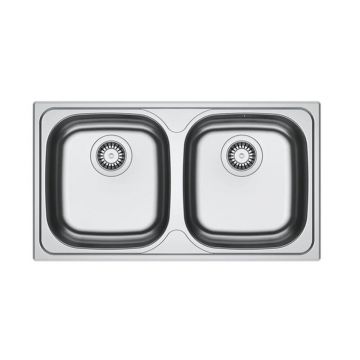 Chiuveta bucatarie inox Franke Spark 78x43.5 cm cu 2 cuve fara picurator finisaj texturat