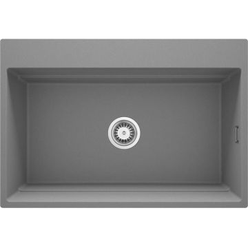 Chiuveta bucatarie magnetica din granit, 76x52 cm, gri metalic, Deante Magnetic