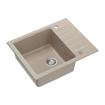 Chiuveta compozit incastrata Quadron Pop Peter 116 bej - inox 62x50 cm