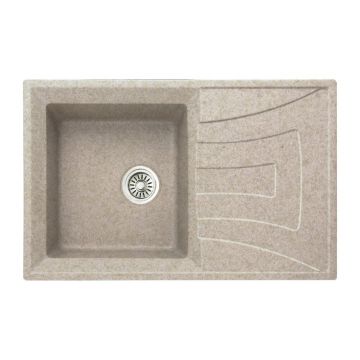 Chiuveta compozit Inter Ceramic finisaj bej-nisip 78x50 cm cu picurator