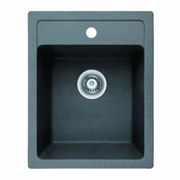 Chiuveta compozit Inter Ceramic finisaj granit gri 40x50 cm cu orificiu baterie