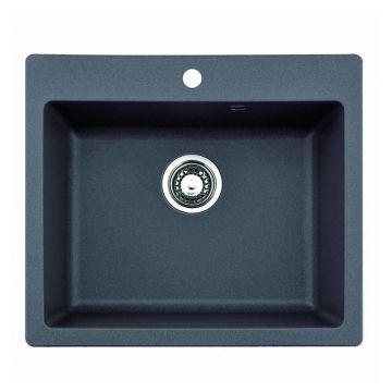 Chiuveta compozit Inter Ceramic finisaj granit gri 57x50 cm cu orificiu baterie