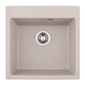 Chiuveta compozit Inter Ceramic finisaj granit gri nisip 50x50 cm