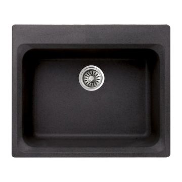Chiuveta compozit Inter Ceramic finisaj granit negru 62x52cm fara picurator