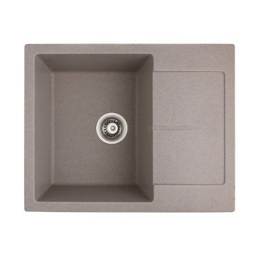 Chiuveta compozit Inter Ceramic finisaj granit nisip 62x50 cm cu picurator