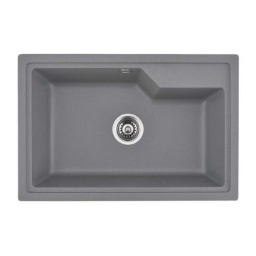 Chiuveta compozit Inter Ceramic finisaj gri granit 68x45 cm fara picurator