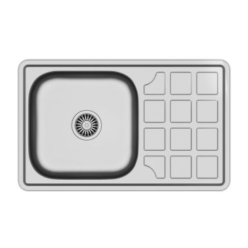 Chiuveta inox incastrata Quadron Pop Louis 111 inox 78x48 cm