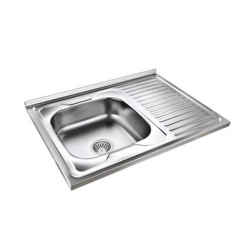 Chiuveta inox incastrata Quadron Pop Robin 111 inox satinat 80x60 cm stanga