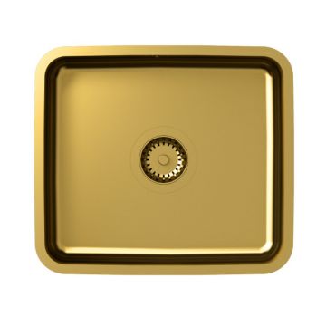 Chiuveta inox sub blat Quadron Unique Nicolas 44x39 cm finisaj auriu