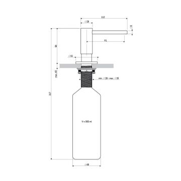 Dozator detergent Omnires Modern Project alama sanitara grafit periat 500 ml