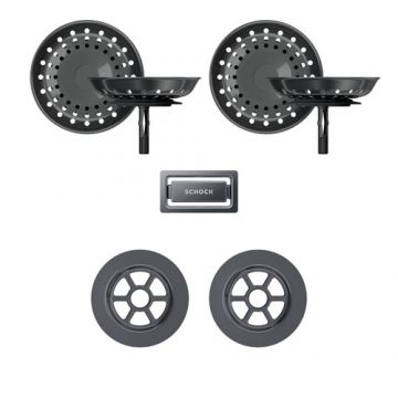 Parti vizibile Schock pt chiuveta cu kit de scurgere manual GREN200 PRED150 - Culoare gunmetal